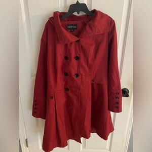 Women's Red Double-Breasted Coat